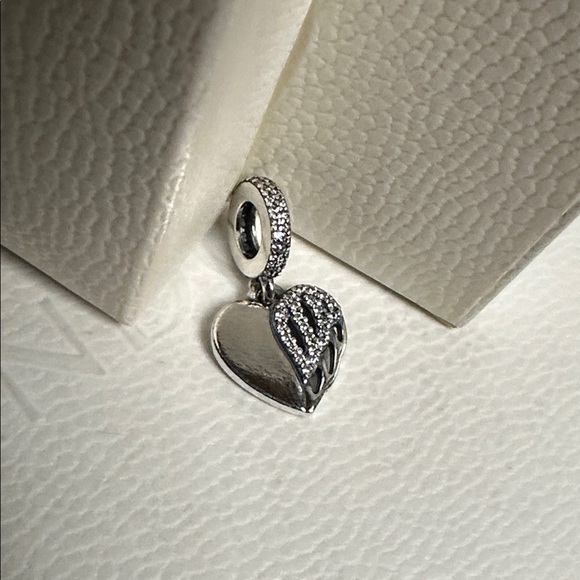 Pandora Jewelry - Pandora great shape Heart and angel wings sterling silver 925 ale stamped charm